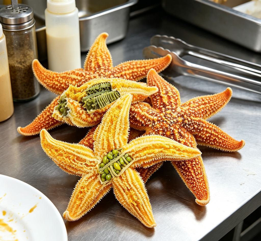 Close view of a sea star's textured surface